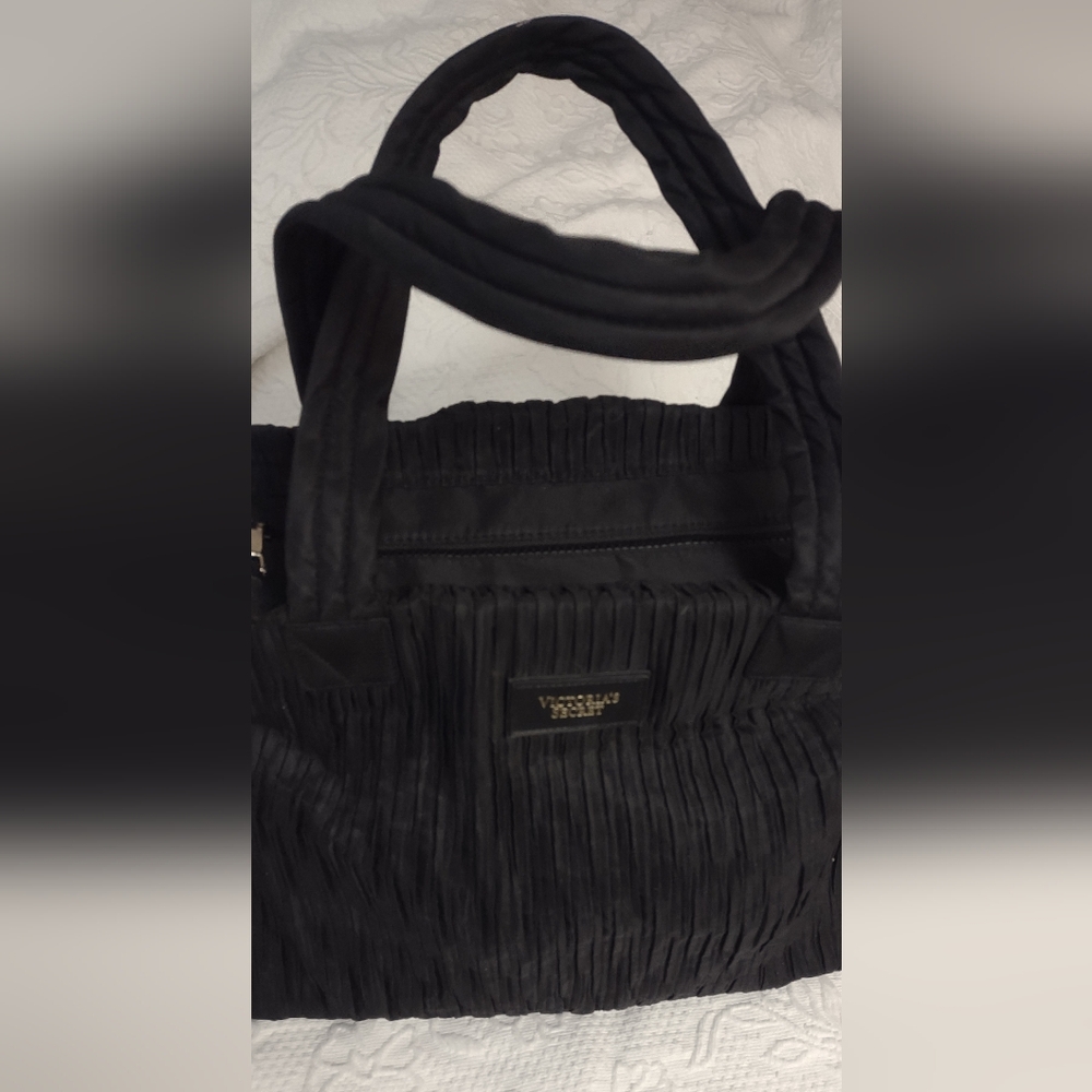 Victoria's secret new satchel purse chiffon and leather.